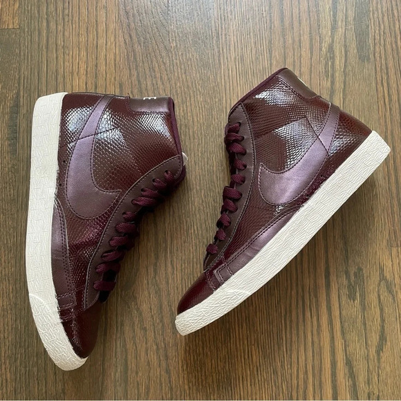 Nike BLAZER MID LTR PRM - Deep Burgundy Women 8.5 - Picture 5 of 11